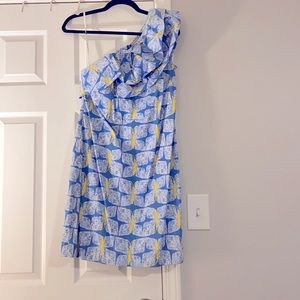 Lilly Pulitzer Sandra one shoulder butterfly dress